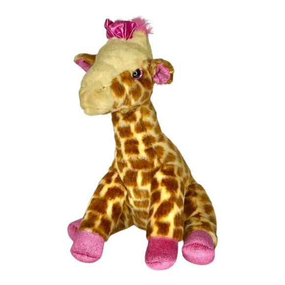 Aurora Destination Nation GIRAFFE PLUSH 15" Stuffed Animal Toy Pink Fur Bow NWOT - Picture 9 of 10